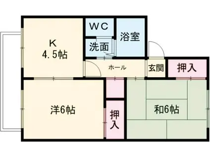 シャルムK&N(2DK/1階)の間取り写真