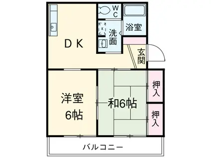 マンションふじ(2DK/3階)の間取り写真
