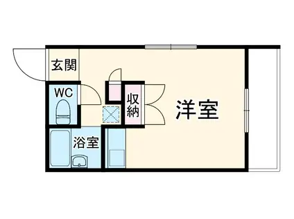 Sコモード(ワンルーム/2階)の間取り写真