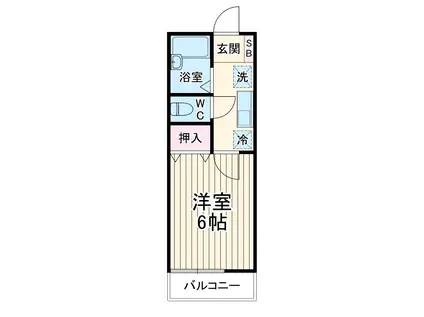 クレールコート富士(1K/1階)の間取り写真
