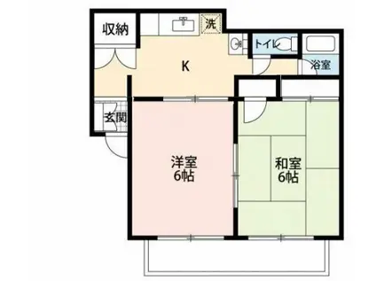 牧野智昭アパート(2DK/1階)の間取り写真