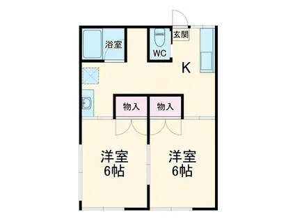 小川荘(2K/2階)の間取り写真