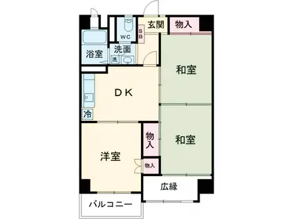 東京地下鉄有楽町線 要町駅 徒歩12分 10階建 築53年(3DK/3階)の間取り写真