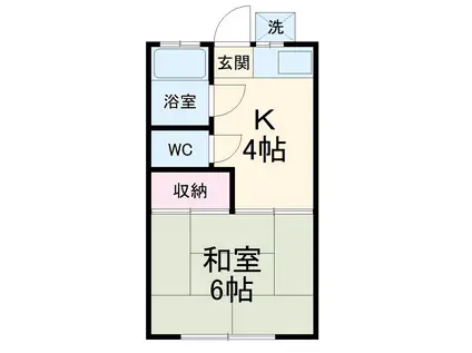 第二泰山荘(1K/1階)の間取り写真