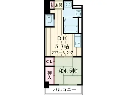 あづみの家(1DK/5階)の間取り写真