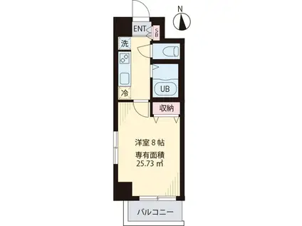 COURT TAKETOKU Ⅳ(1K/3階)の間取り写真