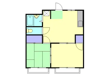 ベイサイドハイツB(2K/1階)の間取り写真