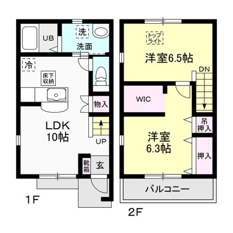 キャステルタウン　ハイム　Ⅲ(2LDK)の間取り写真