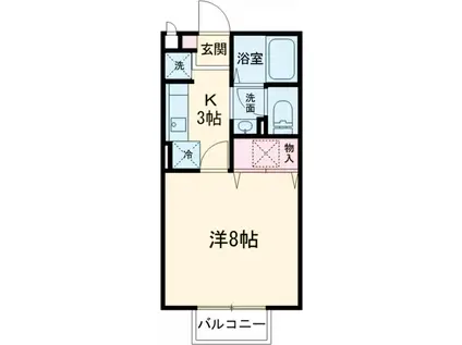 ラックスハイム鶴川台 Ⅰ(1K/1階)の間取り写真