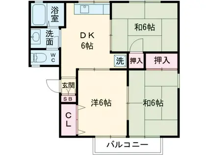 セジュール石田Ⅰ(3DK/1階)の間取り写真