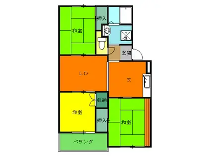 ライズィングマンション(3LDK/3階)の間取り写真
