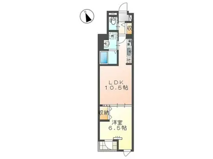 エクセレントタワー(1LDK/4階)の間取り写真