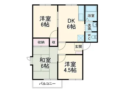 パストラルB(3DK/2階)の間取り写真
