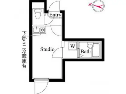 ウェルビーイング五反野(ワンルーム/1階)の間取り写真
