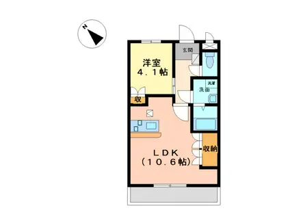 グランピュア(1LDK/2階)の間取り写真
