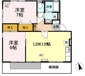 セノール緑(2LDK/1階)の間取り写真