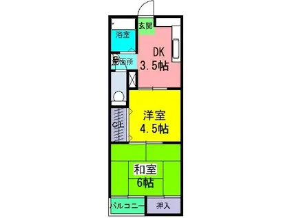 丸栄ビル(2DK/2階)の間取り写真