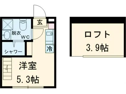 プティ一之江(ワンルーム/1階)の間取り写真