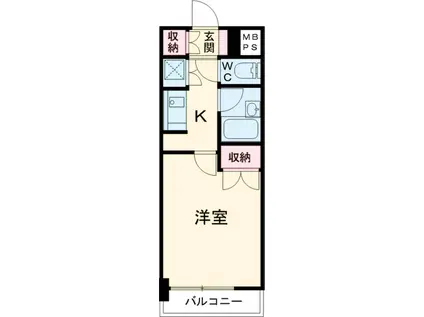 プレール高井戸(1K/6階)の間取り写真