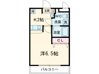 S-FORT玉川学園前(1K/2階)の間取り写真