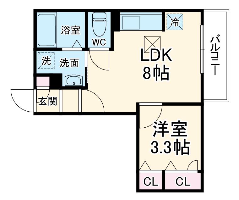 BRIGHTSⅡ(1LDK/3階)の間取り写真