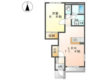 レーヴンレンテA(1LDK/1階)の間取り写真