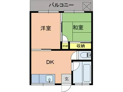 シーナハイツIII(2DK/2階)の間取り写真