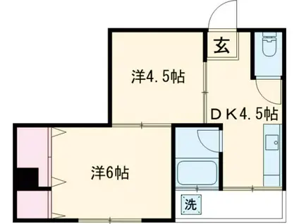 東栄マンション(2DK/4階)の間取り写真