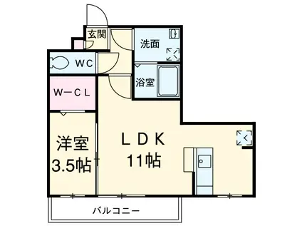 アネーロチヨ(1LDK/2階)の間取り写真