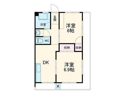 マンションSUZUKI(2DK/4階)の間取り写真