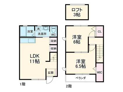 ボヌール開発(2LDK)の間取り写真