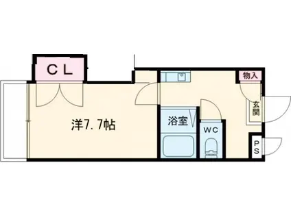 ラ・ビスタ暁(1K/1階)の間取り写真