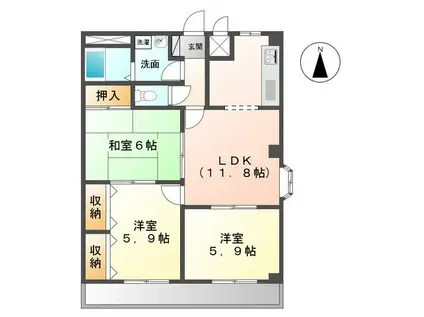 エル21(3LDK/1階)の間取り写真