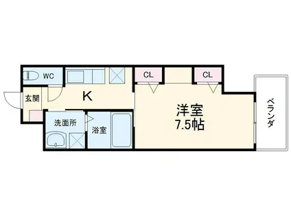 エルメディオ千種(1K/10階)の間取り写真