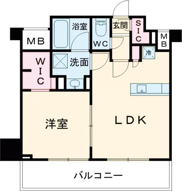 ラグゼナ八王子新町(1LDK/5階)の間取り写真