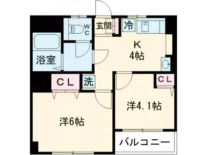 ダイヤモンドレジデンス東日暮里第二(2DK/3階)の間取り写真