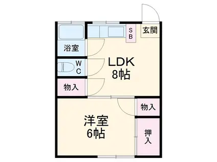 真和荘(1LDK/1階)の間取り写真