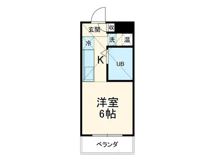 ユーコート鶴ヶ峰イースト(ワンルーム/2階)の間取り写真