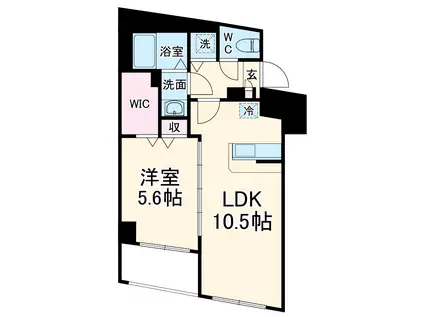 SURFLINE CHIGASAKI(1LDK/4階)の間取り写真
