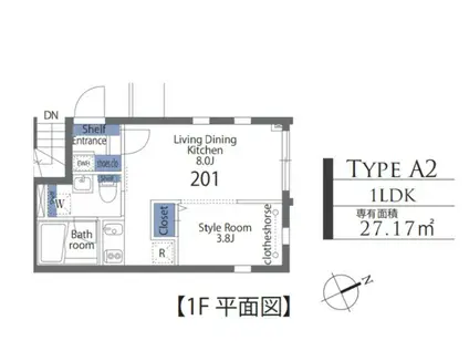 ヴァンテジオ世田谷(1LDK/3階)の間取り写真