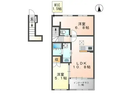 那珂市菅谷Ⅳ期 工事(2LDK/2階)の間取り写真