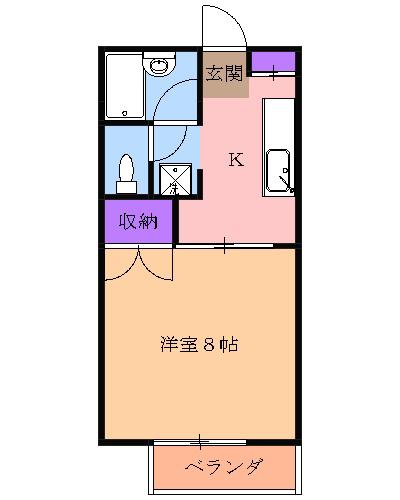 グリーンハイツ三澤パート5(1K/1階)の間取り写真