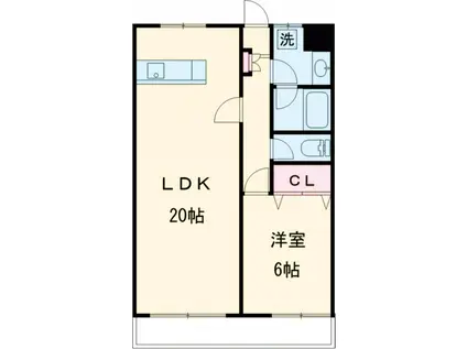 グリーンハイツ三澤パート6(1LDK/2階)の間取り写真