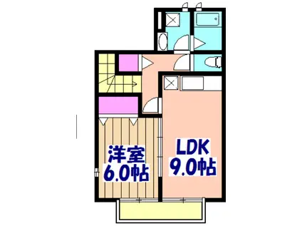 ピアコート2(1DK/2階)の間取り写真