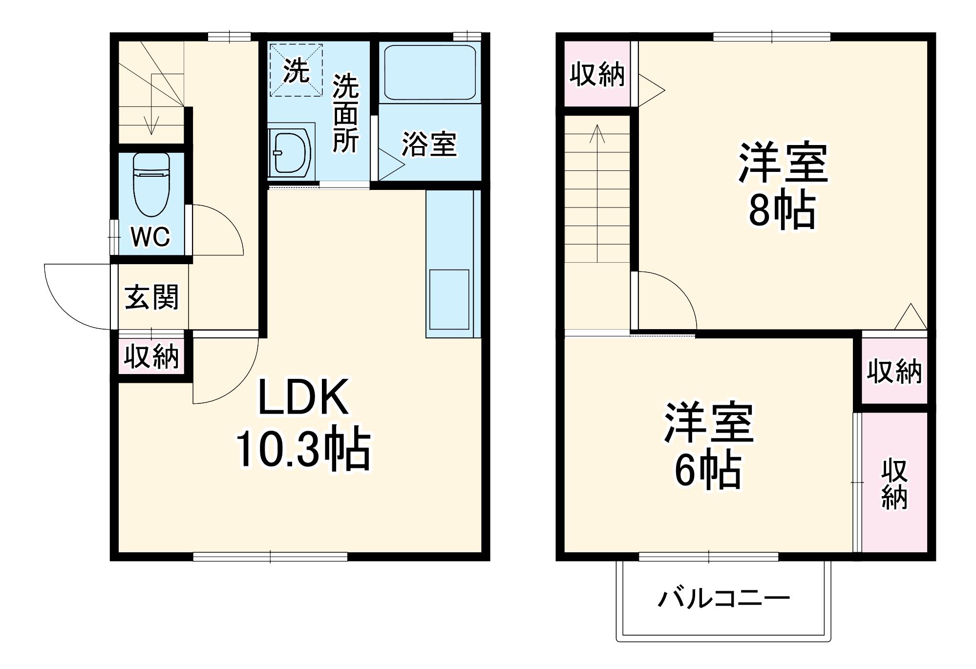 あかねはうす(2LDK/1階)の間取り写真