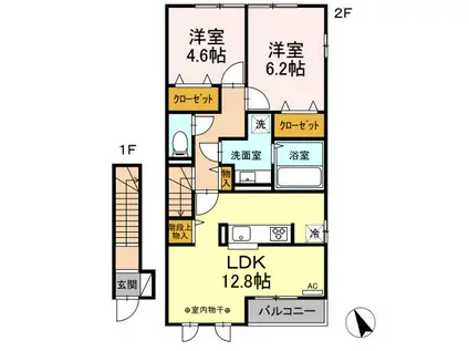 セッテルーチェ(2LDK/2階)の間取り写真