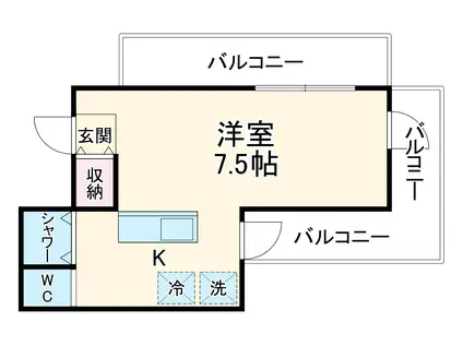 ライオンズマンションK.I 横須賀中央(ワンルーム/8階)の間取り写真