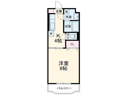 グロワール(1K/1階)の間取り写真