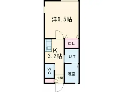 CRANE HILLS(1K/1階)の間取り写真