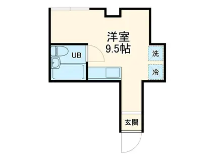 第二ラフォーレ君枝(ワンルーム/2階)の間取り写真